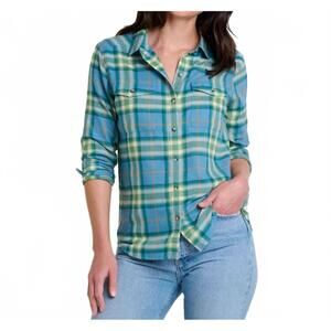 NEW TOAD&CO re-form flannel long sleeve shirt in glacier windowpane